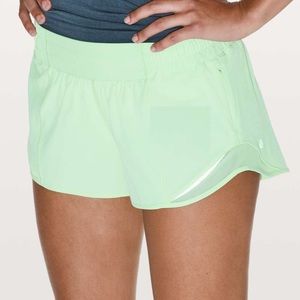 Lime Lululemon hotty hot shorts size 10
